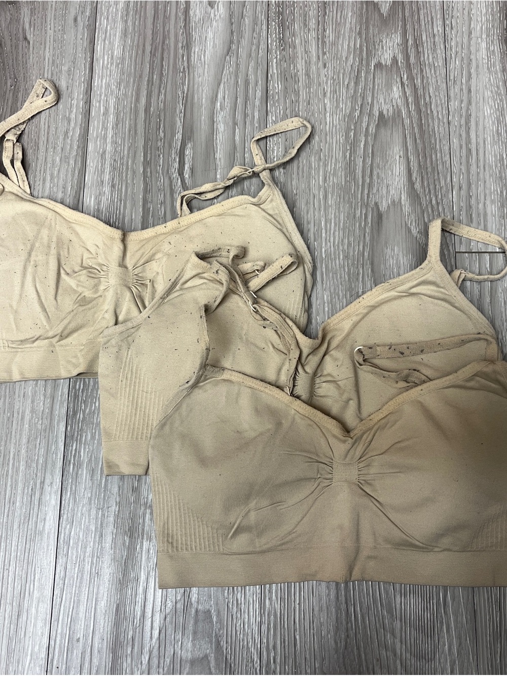Seamless Beige Wireless Bralette - Soft Support - 3 pack